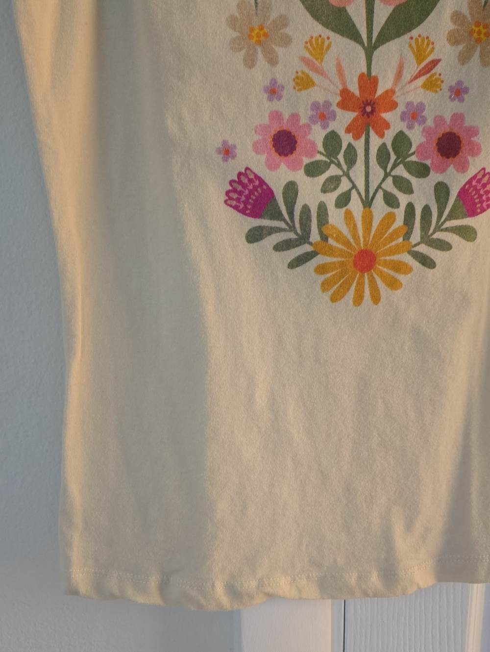 Natural Life Ringer Tank Top Ivory Folk Flower NWOT Women Small - Picture 5 of 9